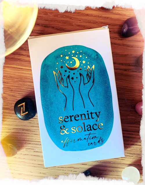 Shuffling through the Serenity & Solace Affirmation Cards